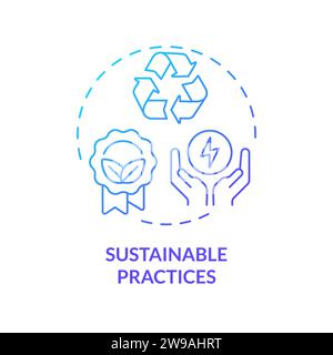 Thin line simple gradient sustainable practices icon concept Stock Vector