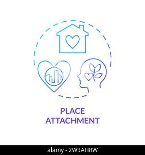 Thin line simple gradient place attachment icon concept Stock Vector