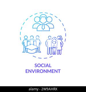 Thin line simple gradient social environment icon concept Stock Vector