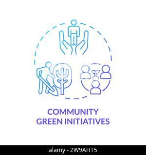 Thin line gradient community green initiatives icon concept Stock Vector
