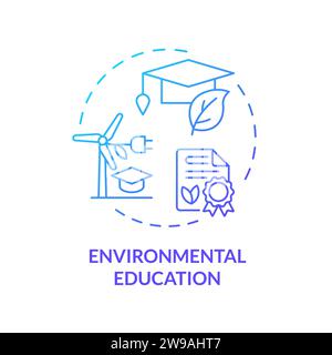 Thin line gradient environmental education icon concept Stock Vector