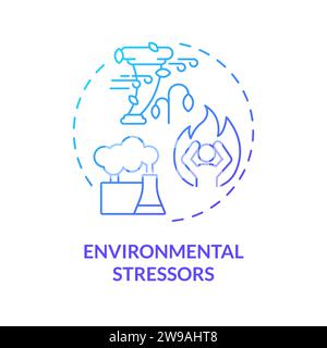 Thin line gradient environmental stressors icon concept Stock Vector