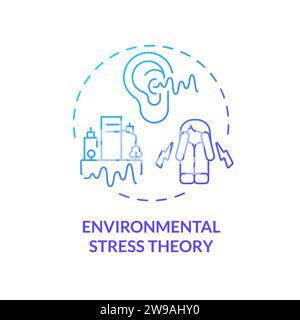Thin line gradient environmental stress theory icon concept Stock Vector