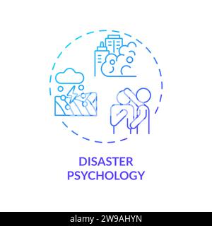 Thin line simple gradient disaster psychology icon concept Stock Vector