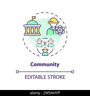 Thin line creative colorful community icon concept Stock Vector