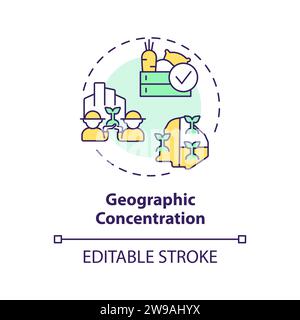 Thin line colorful geographic concentration icon concept Stock Vector