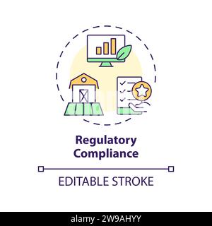 Thin line colorful regulatory compliance icon concept Stock Vector