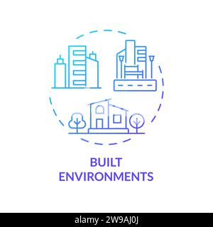 Thin line simple gradient built environments icon concept Stock Vector