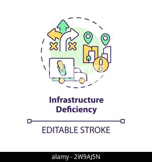 2D editable thin line infrastructure deficiency icon Stock Vector Image ...
