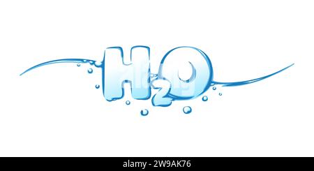 H2O vector illustration. Chemical formula of water. EPS10 Stock Vector