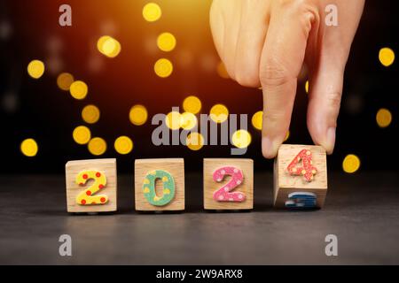 New year number 2023, 2024, 2025 on stepping Stock Photo - Alamy