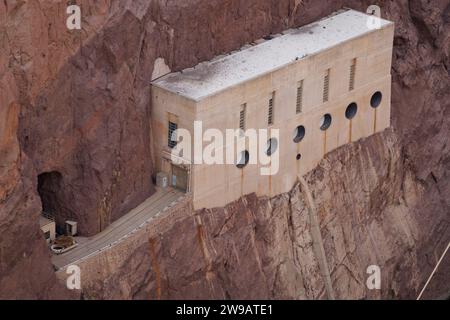 A general view of Hoover Dam valve house in Arizona, United States.  Image shot on 7th Dec 2023.  © Belinda Jiao   jiao.bilin@gmail.com 07598931257 ht Stock Photo