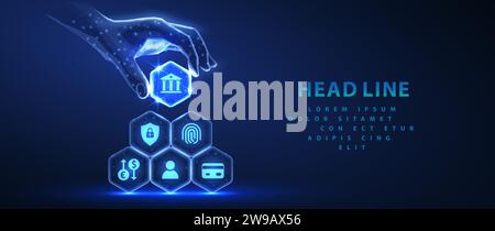 Complex banking secure system. Stock Vector