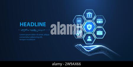 Complex banking secure system. Stock Vector