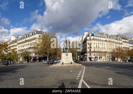 Photo taken in Paris at the Place Denfert-Rochereau showing the lion Stock Photo
