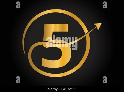 Finance Logo With 5 Letter Concept. Creative abstract Marketing And Financial Business Logo Design. Stock Vector