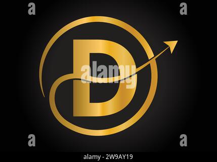 Finance Logo With D Letter Concept. Creative abstract Marketing And Financial Business Logo Design. Stock Vector