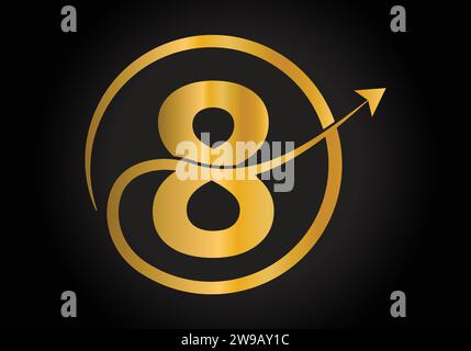 Finance Logo With 8 Letter Concept. Creative abstract Marketing And Financial Business Logo Design. Stock Vector
