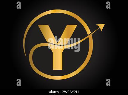 Finance Logo With Y Letter Concept. Creative abstract Marketing And Financial Business Logo Design. Stock Vector