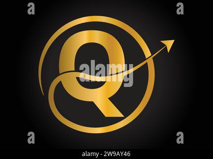 Finance Logo With Q Letter Concept. Creative abstract Marketing And Financial Business Logo Design. Stock Vector