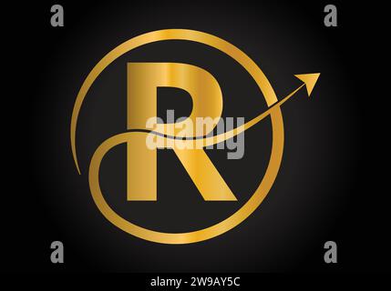 Finance Logo With R Letter Concept. Creative abstract Marketing And Financial Business Logo Design. Stock Vector