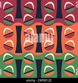 aso oke drawing Stock Vector