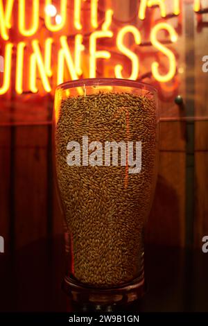 Dublin  Ireland - 08 31 2022: Interior of the Guinness museum in Dublin. Guinness is an Irish dry stout produced by Diageo originated in the brewery o Stock Photo