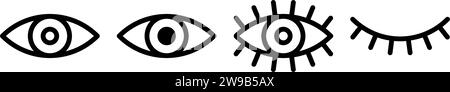 Eyes icon set symbol basic simple design Stock Vector