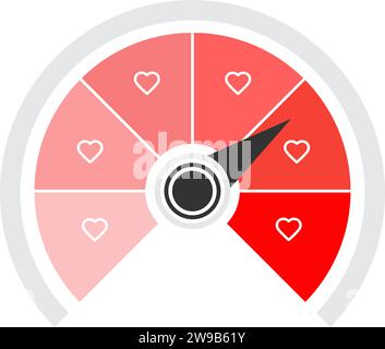 Love heart rating tester icon Stock Vector