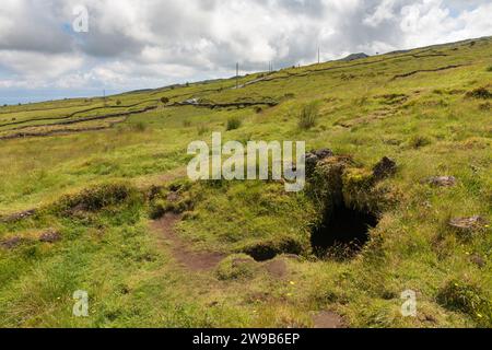 Entrance of Furna de Frei Matias, Pico Island, Azores, Portugal Stock Photo