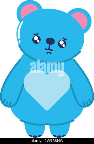 blue monday bear Stock Vector