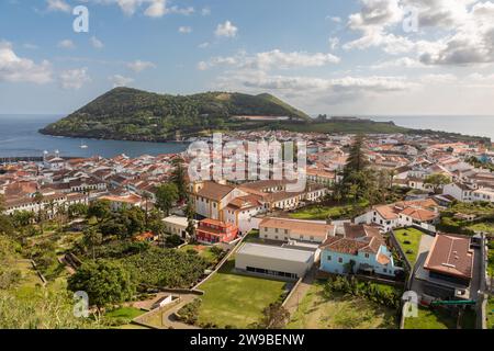 View from lookout of cathedral of Angra do Heroismo, Terceira, Azores Islands Stock Photo