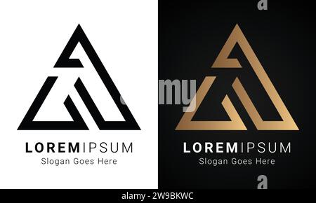 Luxury Initial JV or VJ Monogram Text Letter Logo Design Stock Vector