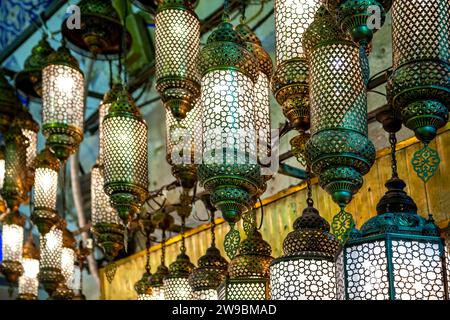 Lamps display, Grand Bazaar, Istanbul, Turkey Stock Photo