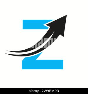 Financial Logo On Letter Z Concept With Growth Arrow Icon Stock Vector