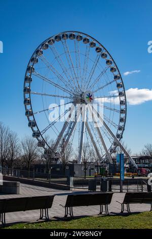 La Grande Roue ferris wheel in vieux Montreal, Quebec, Canada Stock Photo