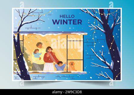 flat background winter season design vector illustration Stock Vector ...