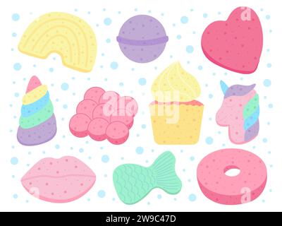Bath bombs vector flat Stock Vector