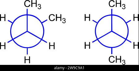 chemical structure of Conformers and  notamers .Vector illustration Stock Vector