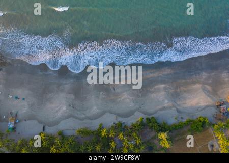 Aerial view of the Saint Martin's Island, locally known as Narikel Jinjira, is the only coral island and one of the most famous tourist spots of Bangl Stock Photo