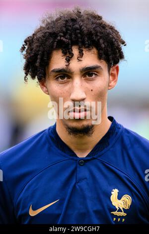 Surakarta, Indonesia - November 25: Mohamed-Amine Bouchenna of France getting into the field during the Quarterfinal of FIFA U-17 World Cup match between France and Uzbekistan at Manahan Stadium on November 25, 2023 in Surakarta, Indonesia. (Photo by Sports Press Photo) (Marcio Machado/Eurasia Sport Images/SPP) Credit: SPP Sport Press Photo. /Alamy Live News Stock Photo