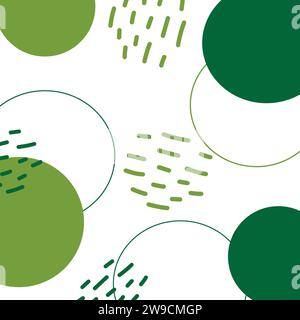Hand drawn Abstract Circle Patterns in trendy green. Design concept for St. Patrick greetings back. Isolate. EPS. Vector illustration for background cards, posters, banner, promo or web or other uses Stock Vector
