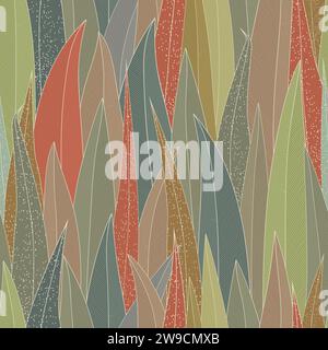 Stylized leaves seamless vector pattern Stock Vector