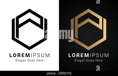 Luxury Initial UP or PU Monogram Text Letter Logo Design Stock Vector