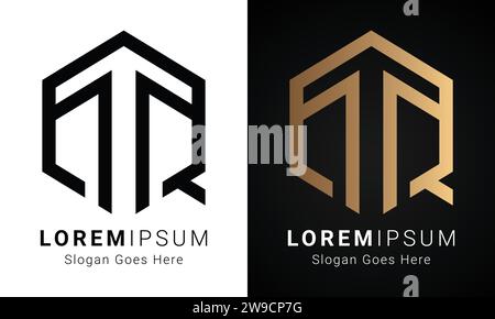 Luxury Initial TQ or QT Monogram Text Letter Logo Design Stock Vector