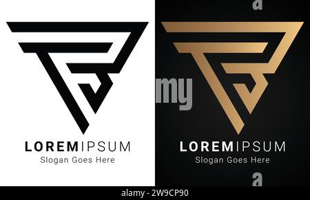 Luxury Initial TQ or QT Monogram Text Letter Logo Design Stock Vector