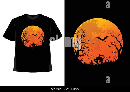 Halloween t-shirt design, halloween day, spooky, funny skeleton, pumpkin, vector, spooky season, sublimation, design, horror, t-shirt design. Stock Vector