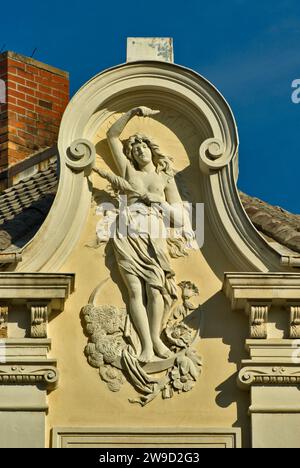 Art Nouveau low relief on house at Reichenbergerstrasse in Zittau, Saxony, Germany Stock Photo