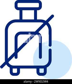 No cabin luggage low cost airlines ticket. Pixel perfect, editable stroke Stock Vector