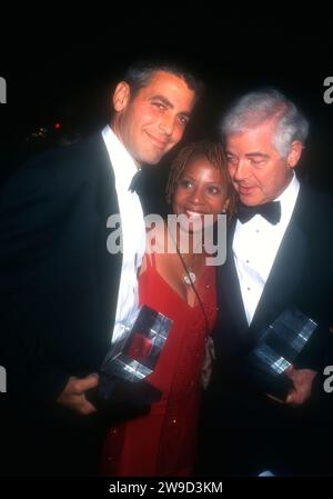 Hollywood, California, USA 5th October 1996 (L-R) Actor George Clooney and father Journalist Nick Clooney attend Hollywood Entertainment Museum Opening on October 5, 1996 in Hollywood, California, USA. Photo by Barry King/Alamy Stock Photo Stock Photo